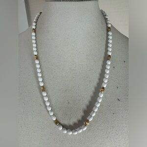 Vintage white and gold Monet necklace